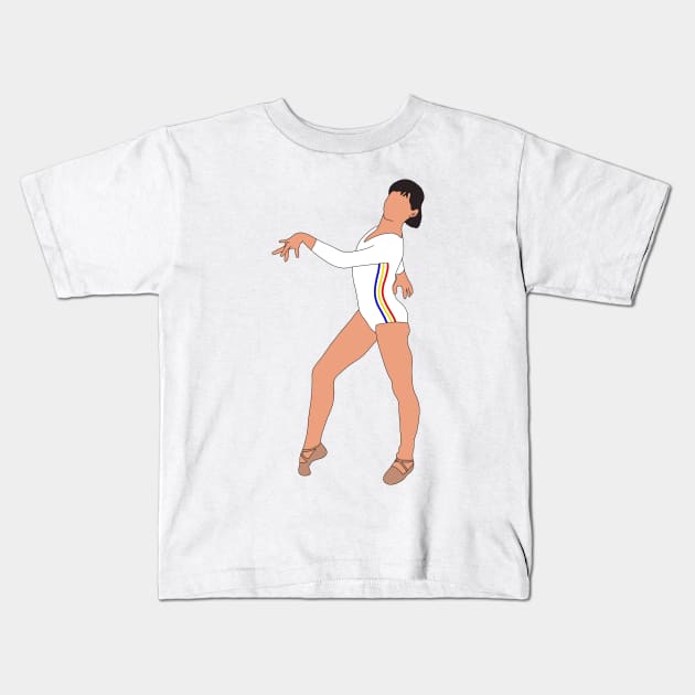 Nadia Comaneci Kids T-Shirt by Coach Alainne Designs